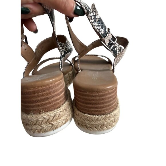 AEROSOLES Union Snake Print Leather Platform Sandals Size 6 - Picture 4 of 8